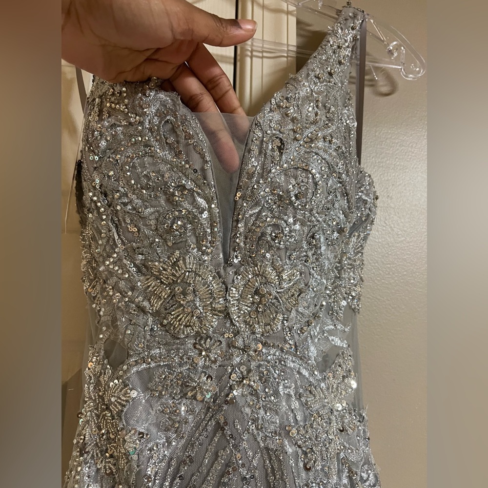 Silver sparkly prom dress